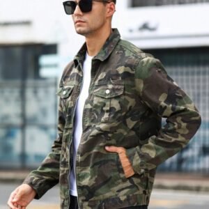 Men's Camo Denim Jacket For Men - 100% Cotton Camo
