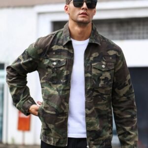 Men's Camo Denim Jacket For Men - 100% Cotton Camo Hover Image
