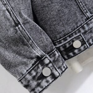 Men's Form-Fitting Denim Jacket | Slim Fit Classic Cotton Stretch Outerwear Hover Image