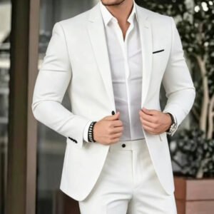 Elegant Men's Slim-Fit Banquet Suit & Trousers | Modern Formal Wear Hover Image
