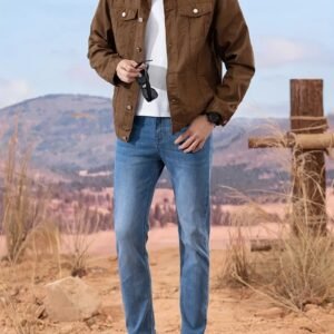 Men’s Formal & Slim-Fit Denim Jacket – Classic Tailored Trucker Coat Hover Image