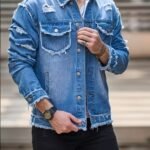 Premium Men’s Form-Fitting Denim Jacket | Tailored Slim-Fit Casual Jean…